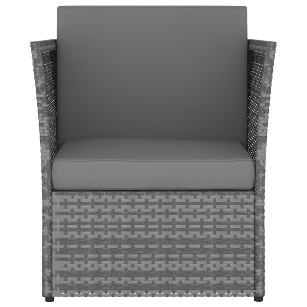 Patio Chair with Stool Poly Rattan Anthracite