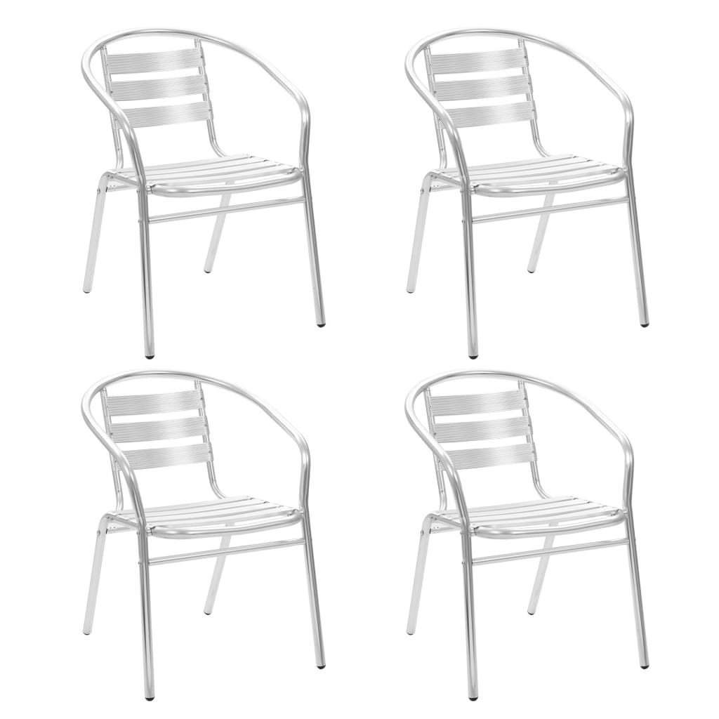 Stackable Patio Chairs 4 pcs Aluminum