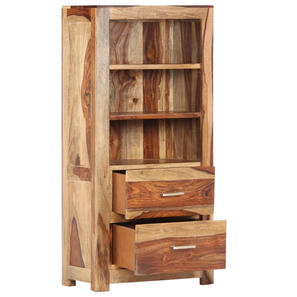 Highboard 11.8"x11.8"x42.5" Solid Sheesham Wood