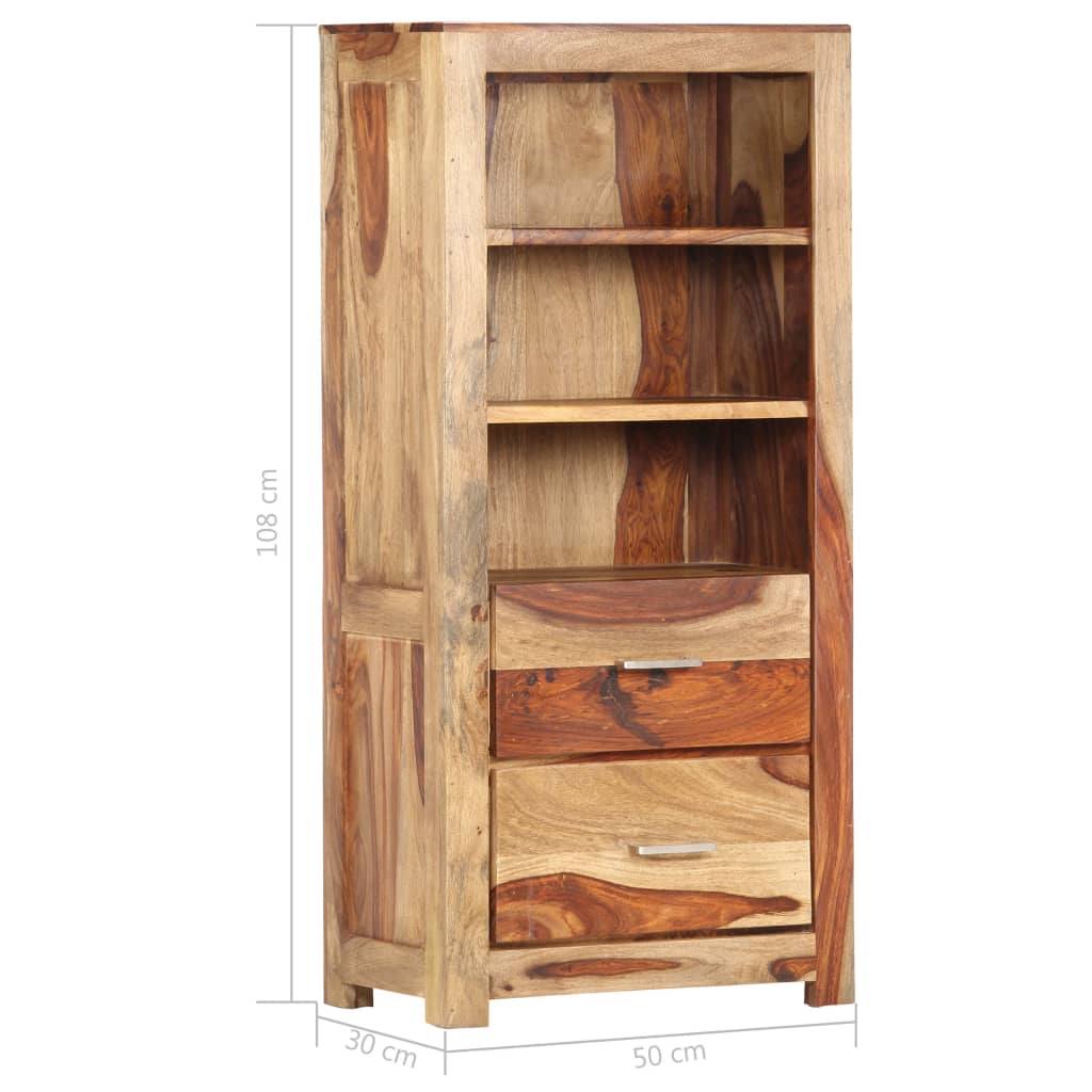 Highboard 11.8"x11.8"x42.5" Solid Sheesham Wood