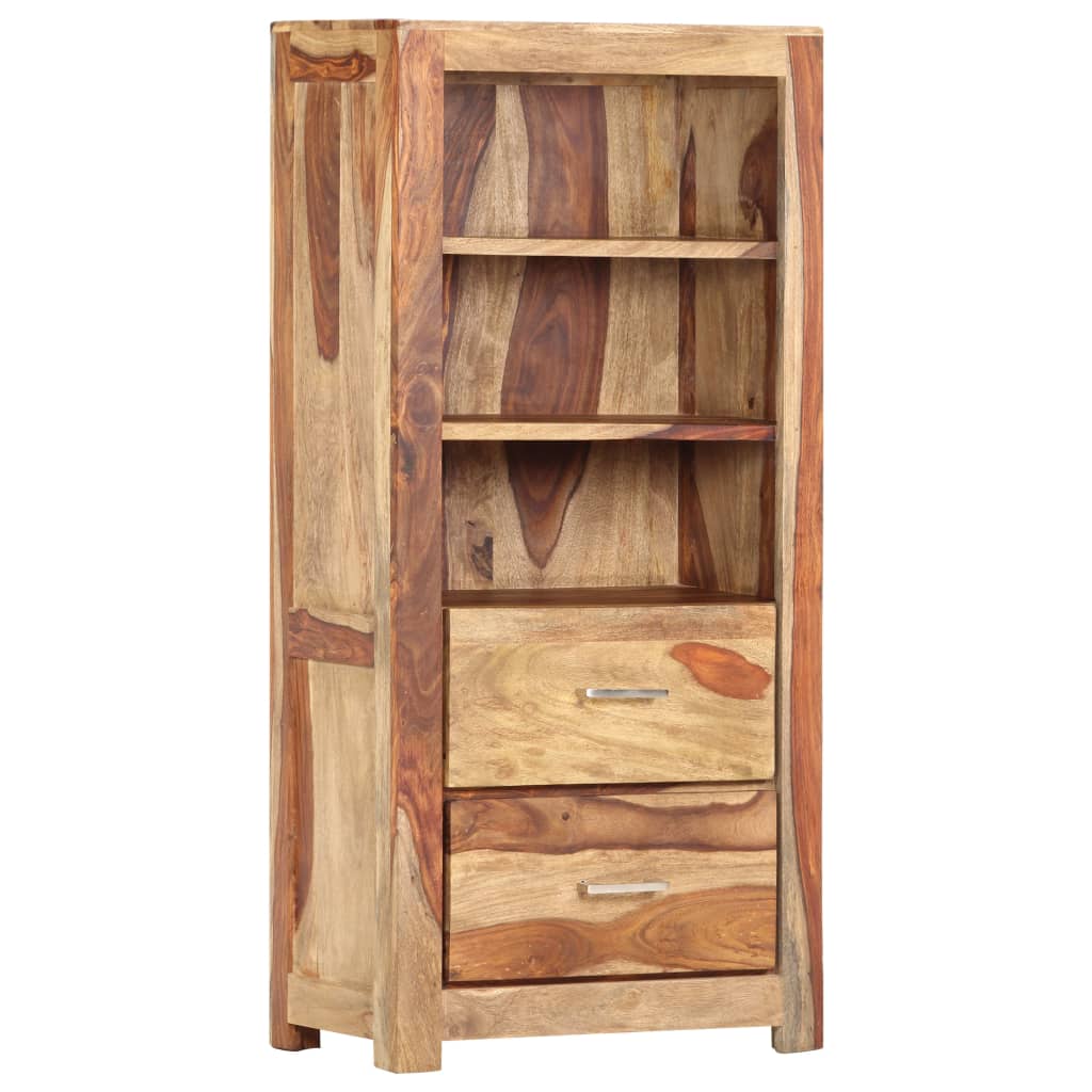 Highboard 11.8"x11.8"x42.5" Solid Sheesham Wood