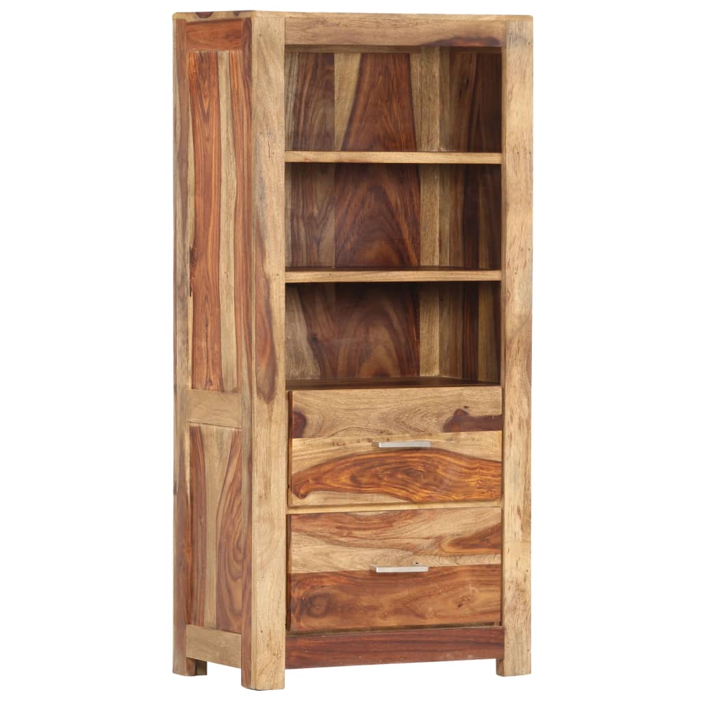 Highboard 11.8"x11.8"x42.5" Solid Sheesham Wood