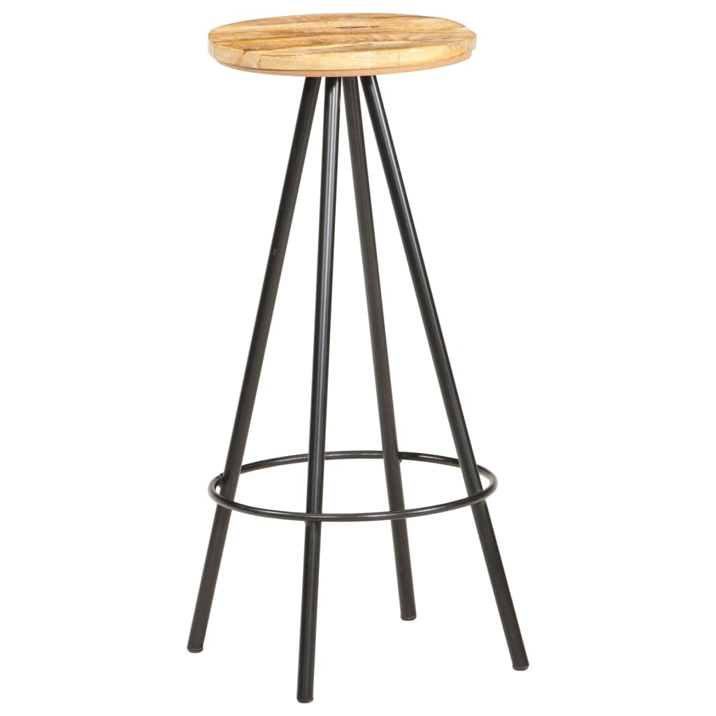 Bar Stools 4 pcs Rough Mango Wood