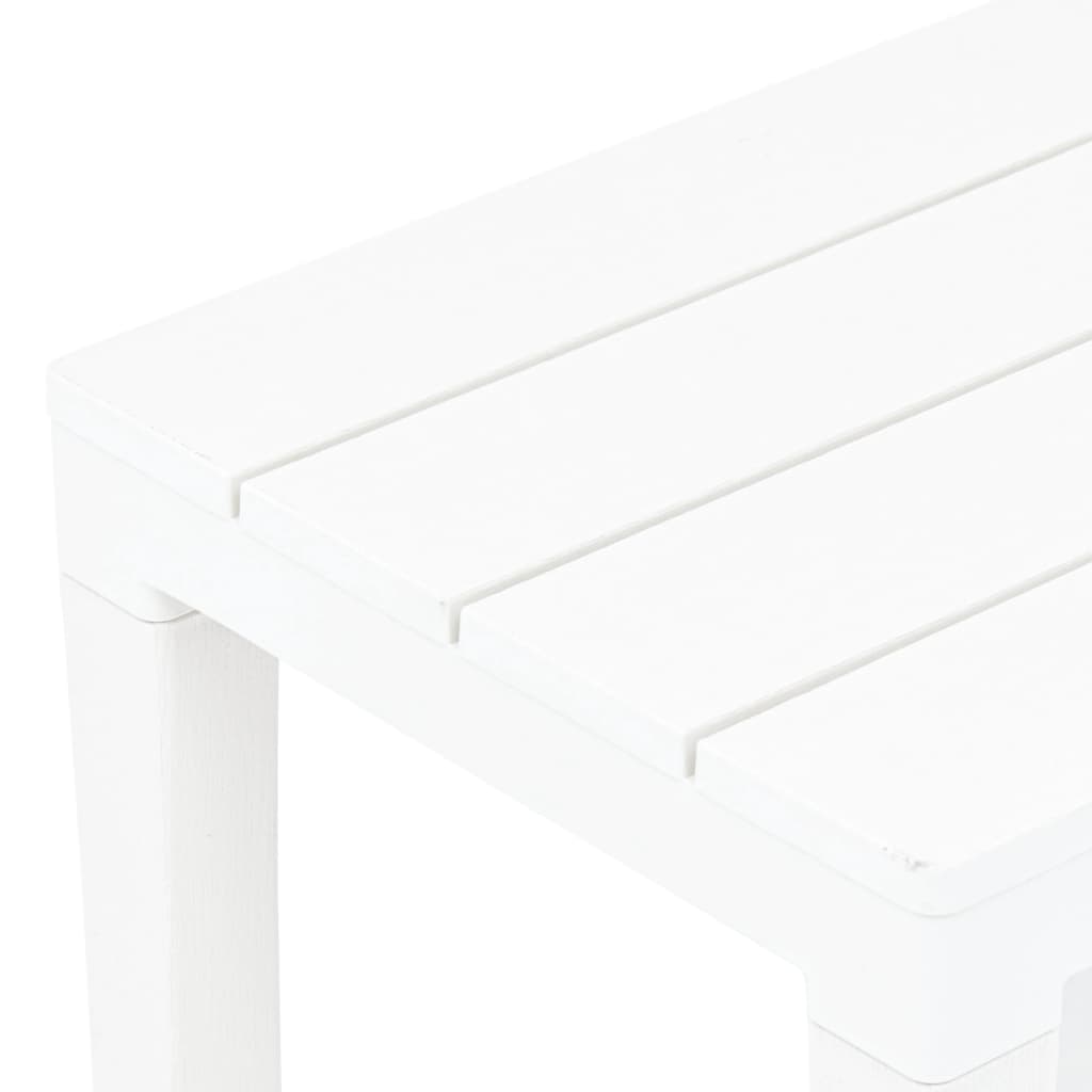 Patio Benches 2 pcs White Plastic