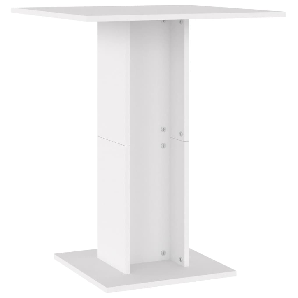 Bistro Table White 23.6"x23.6"x29.5" Engineered Wood