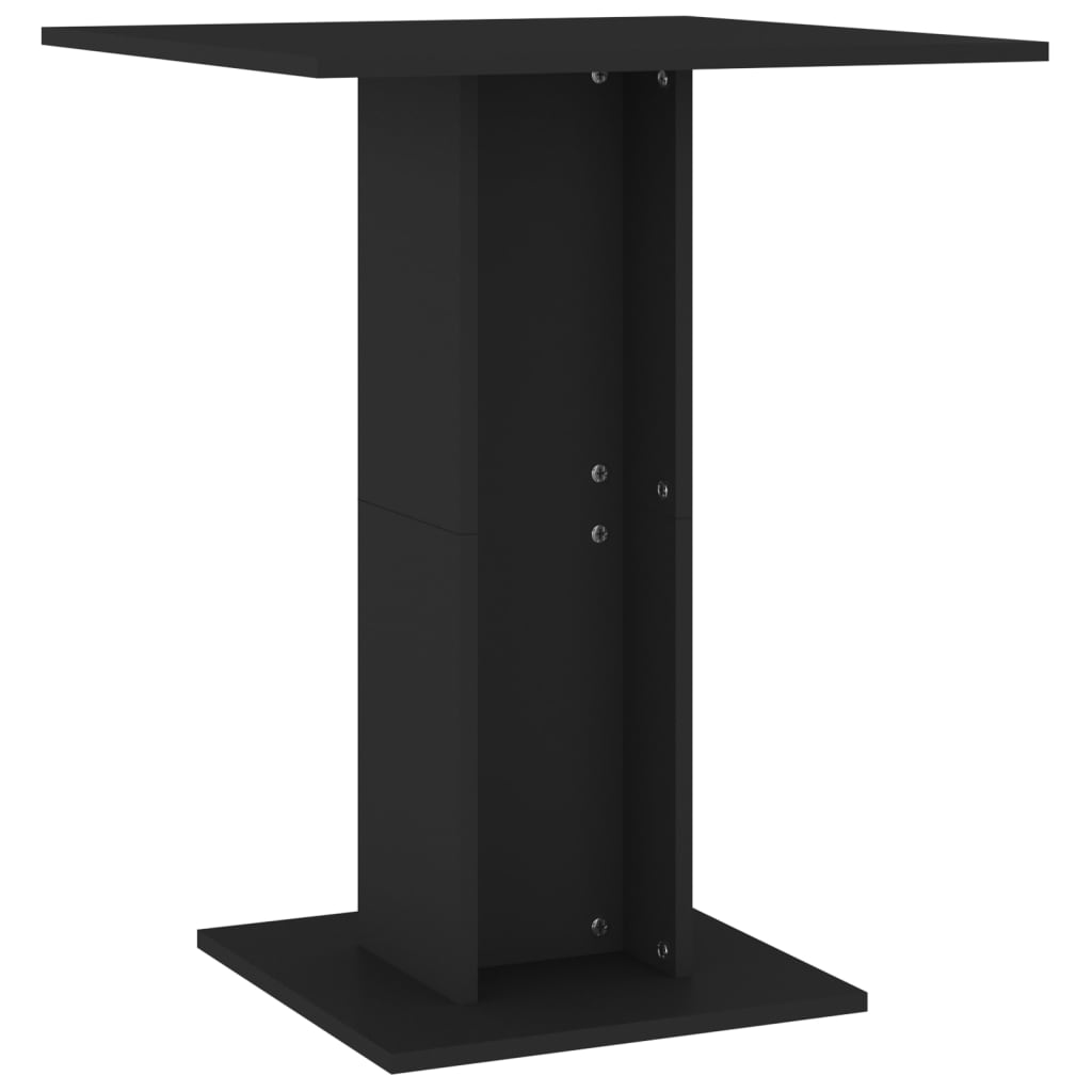 Bistro Table Black 23.6"x23.6"x29.5" Engineered Wood