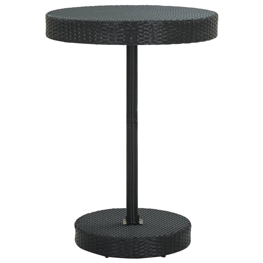Patio Table Black 29.7"x41.7" Poly Rattan