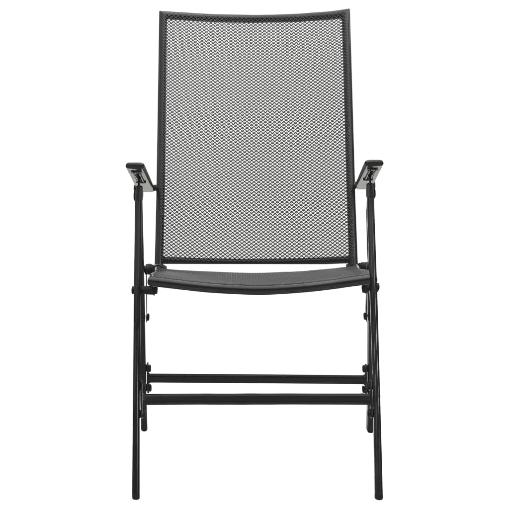 Folding Mesh Chairs 4 pcs Steel Anthracite