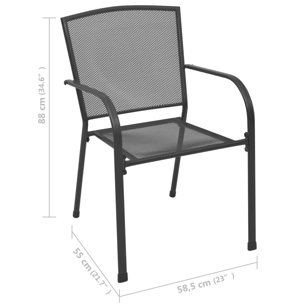 Patio Chairs 4 pcs Mesh Design Anthracite Steel