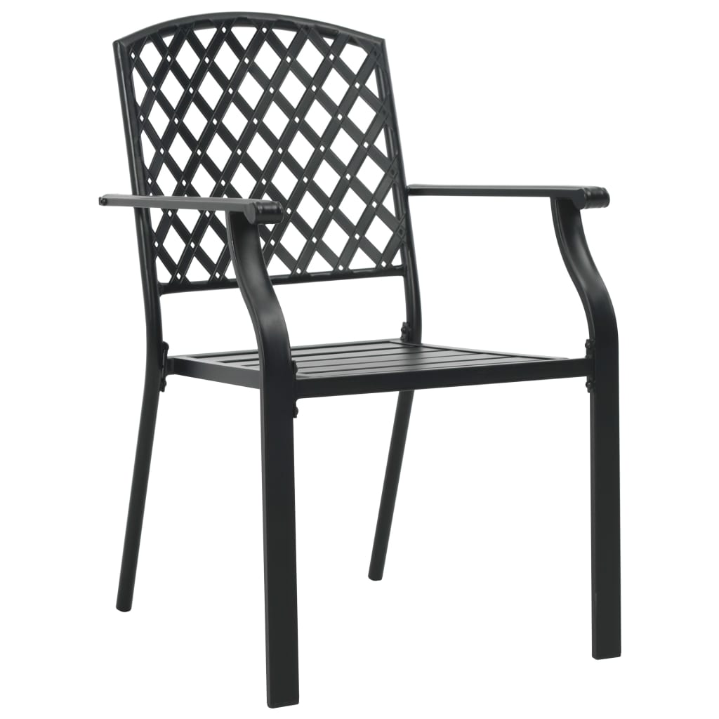 Patio Chairs 4 pcs Mesh Design Steel Black