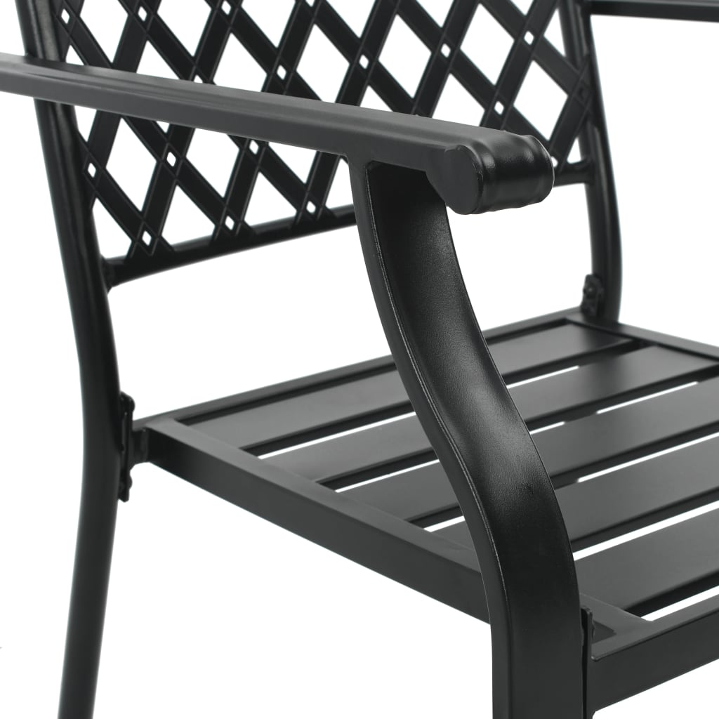 Patio Chairs 4 pcs Mesh Design Steel Black