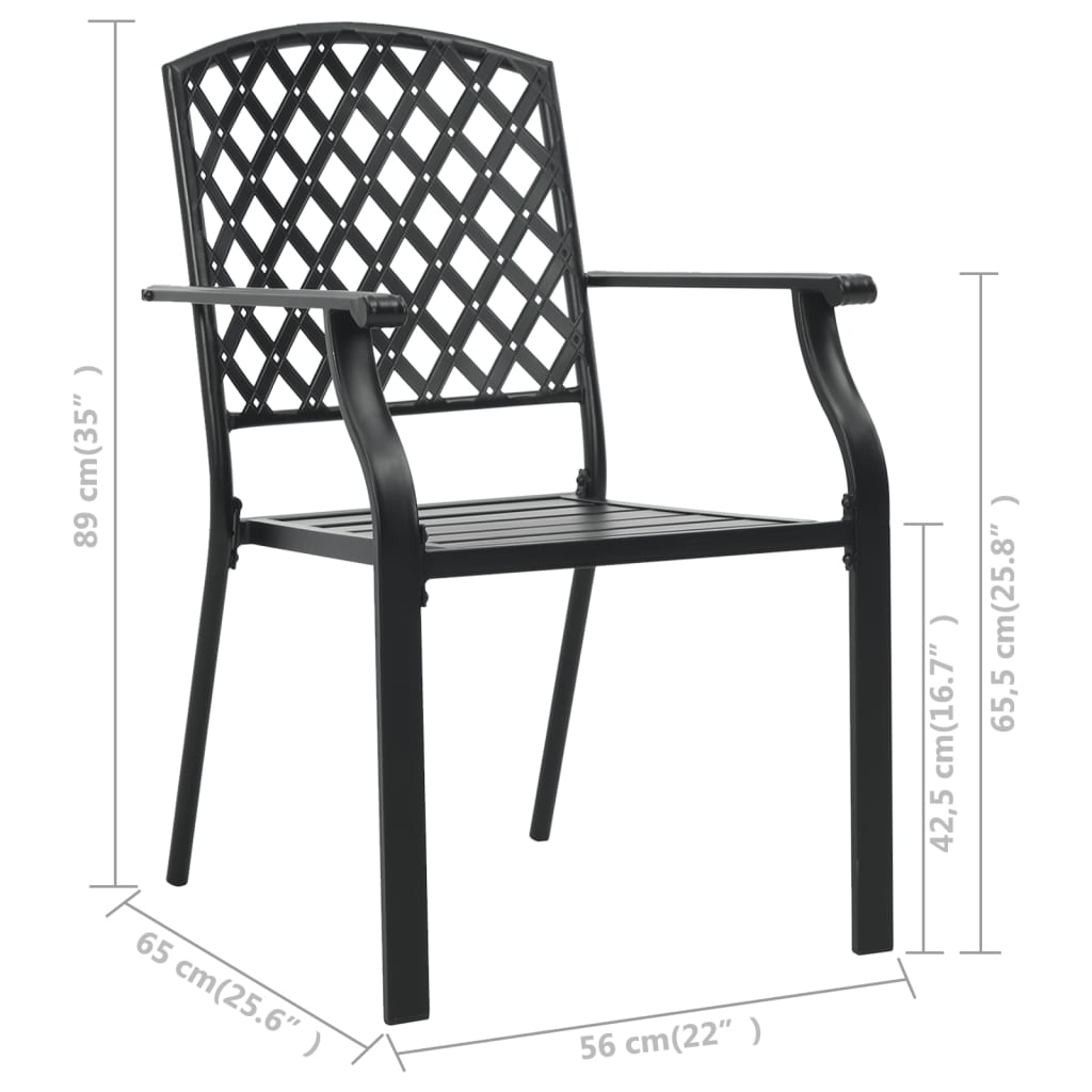 Patio Chairs 4 pcs Mesh Design Steel Black