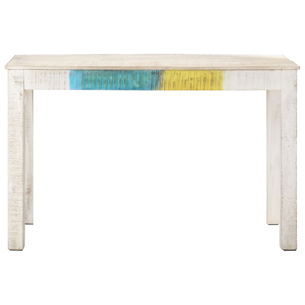 Dining Table White 47.2"x23.6"x29.9" Solid Mango Wood