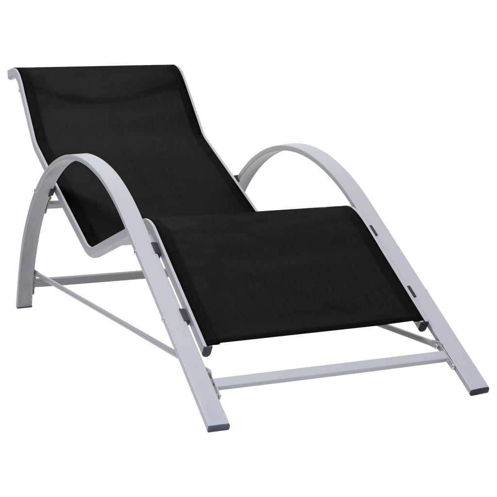 Sunlounger Textilene and Aluminum Black