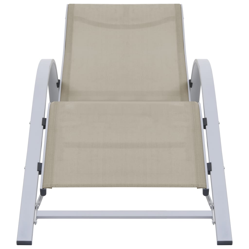 Sunlounger Textilene and Aluminum Cream