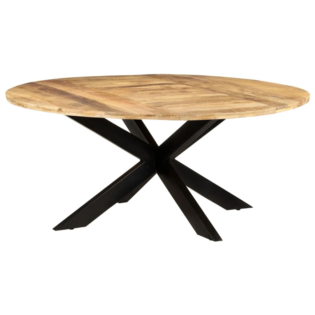 Dining Table Round 68.9"x29.5" Rough Mango Wood