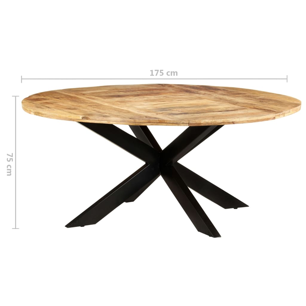 Dining Table Round 68.9"x29.5" Rough Mango Wood