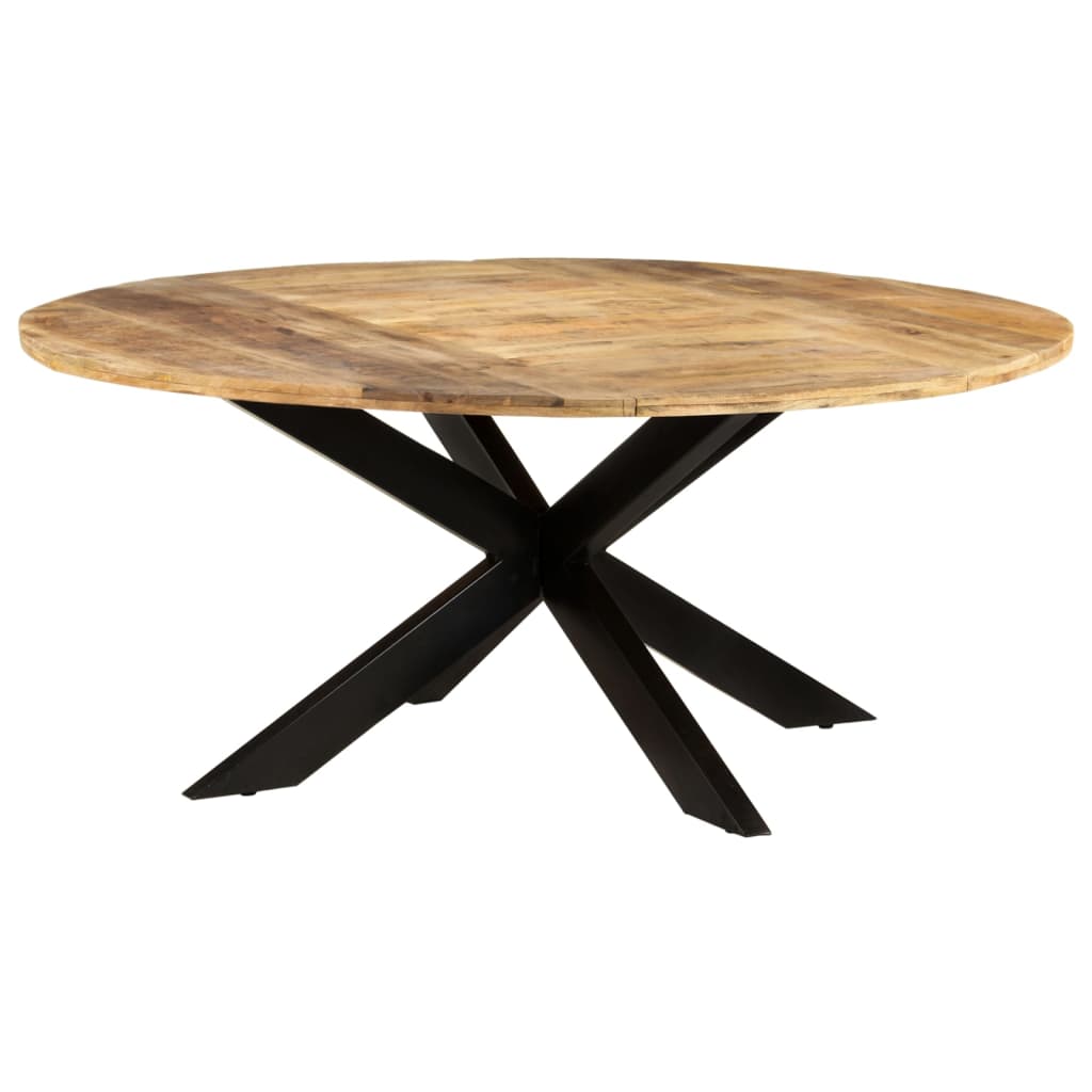 Dining Table Round 68.9"x29.5" Rough Mango Wood