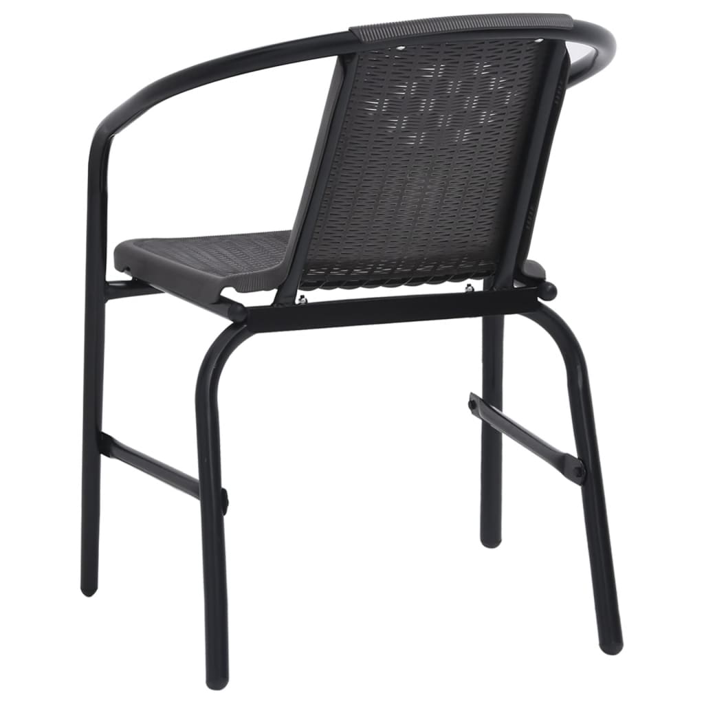 Patio Chairs 4 pcs Plastic Rattan and Steel 242.5 lb