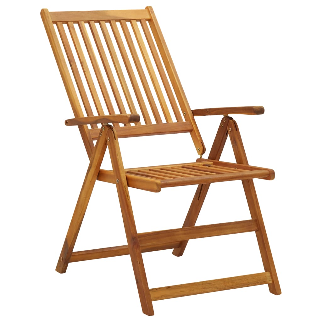 Patio Reclining Chairs 3 pcs Solid Acacia Wood