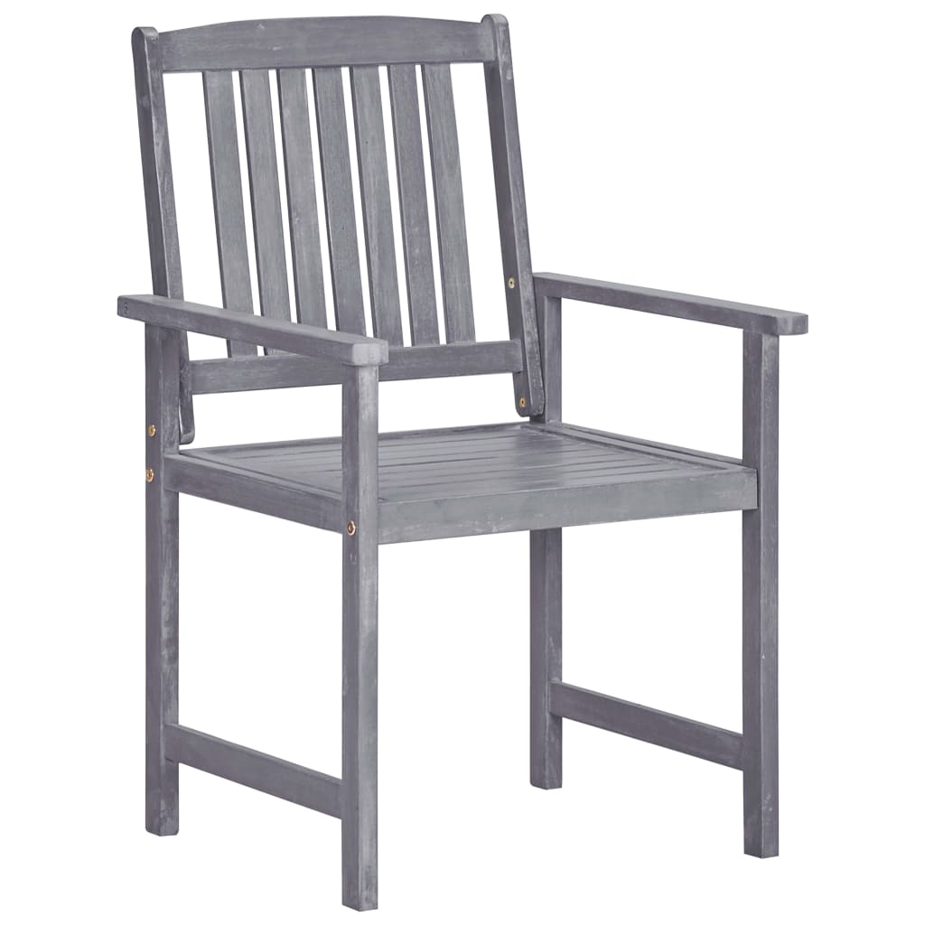 Patio Chairs 4 pcs Solid Acacia Wood Gray