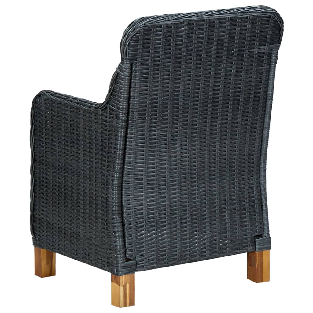 Patio Chairs with Cushions 2 pcs Poly Rattan Dark Gray