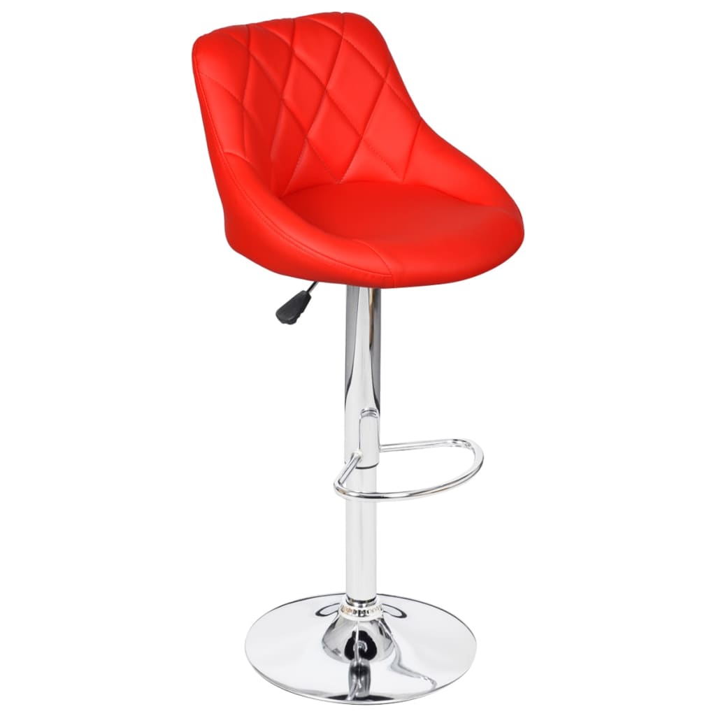 Bar Stools 2 pcs Red Faux Leather