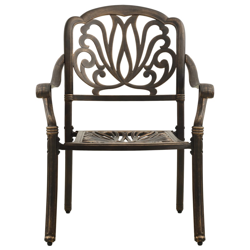 Patio Chairs 2 pcs Cast Aluminum Bronze