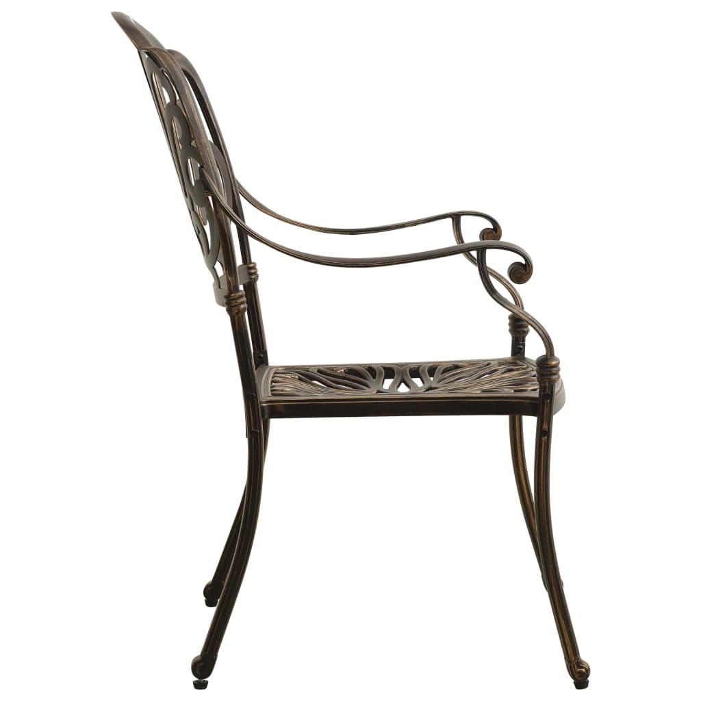 Patio Chairs 2 pcs Cast Aluminum Bronze