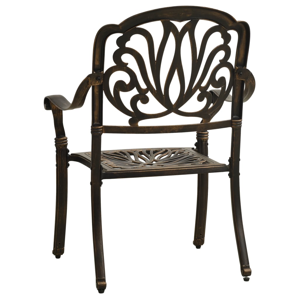 Patio Chairs 2 pcs Cast Aluminum Bronze