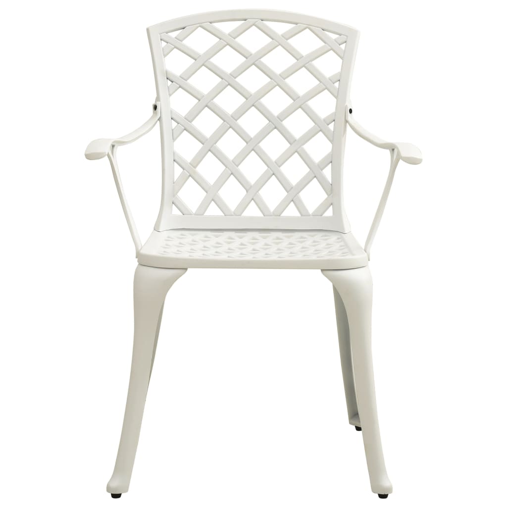 Patio Chairs 4 pcs Cast Aluminum White