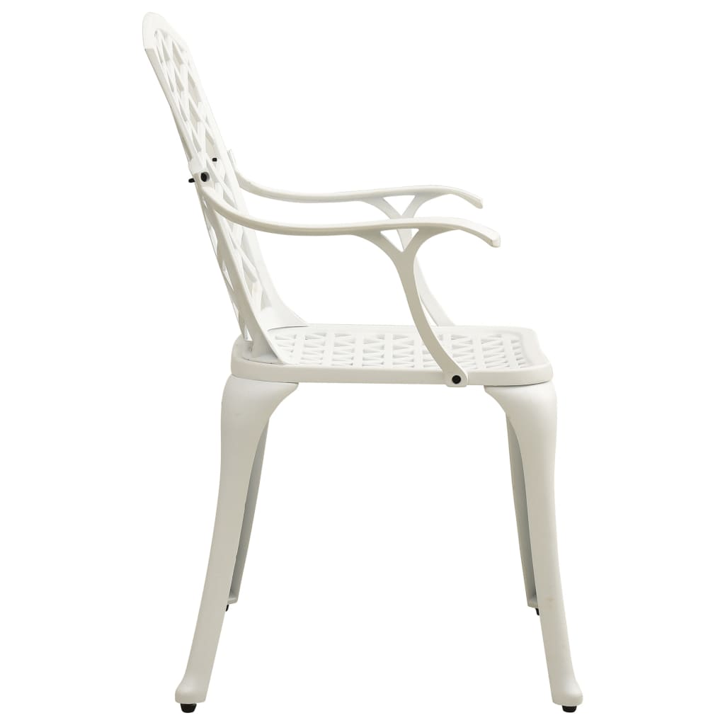 Patio Chairs 4 pcs Cast Aluminum White