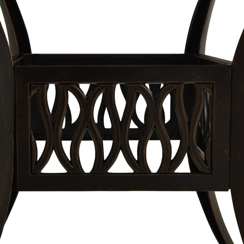 Patio Table Bronze 35.4"x35.4"x28.7" Cast Aluminum