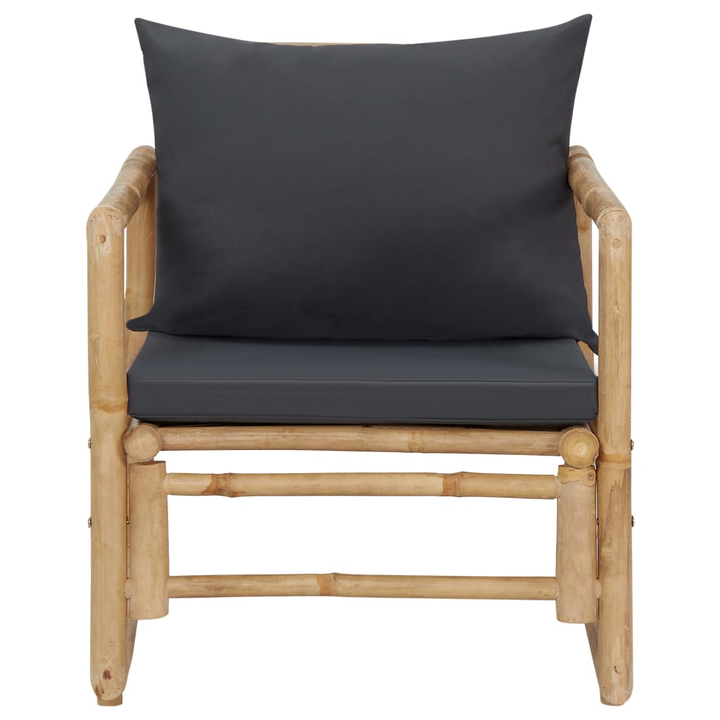 Patio Chairs with Cushions 2 pcs Bamboo