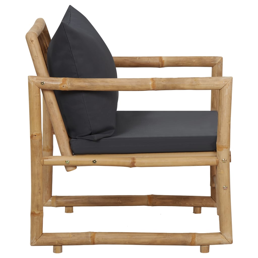 Patio Chairs with Cushions 2 pcs Bamboo