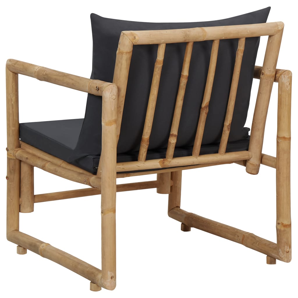 Patio Chairs with Cushions 2 pcs Bamboo