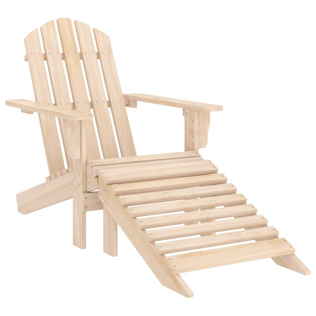 Patio Adirondack Chair with Ottoman Solid Fir Wood