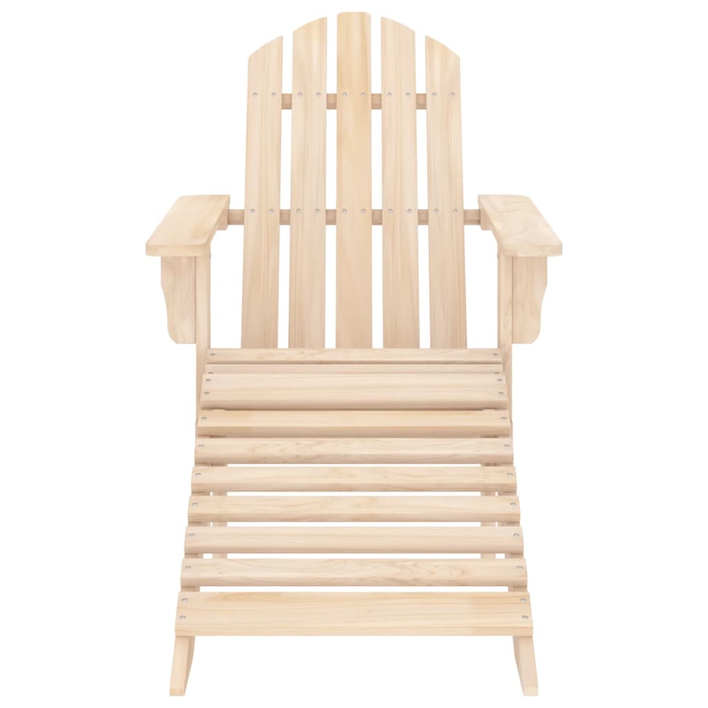 Patio Adirondack Chair with Ottoman Solid Fir Wood