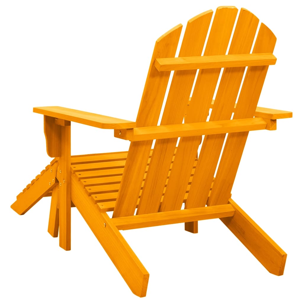 Patio Adirondack Chair with Ottoman Solid Fir Wood Orange