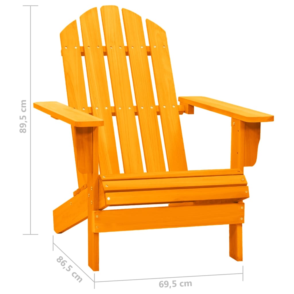 Patio Adirondack Chair Solid Fir Wood Orange
