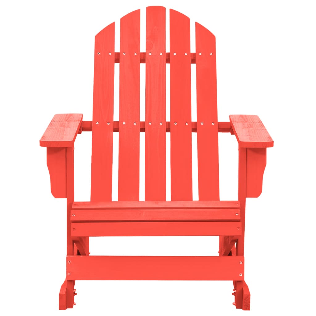 Patio Rocking Adirondack Chair Solid Fir Wood Red