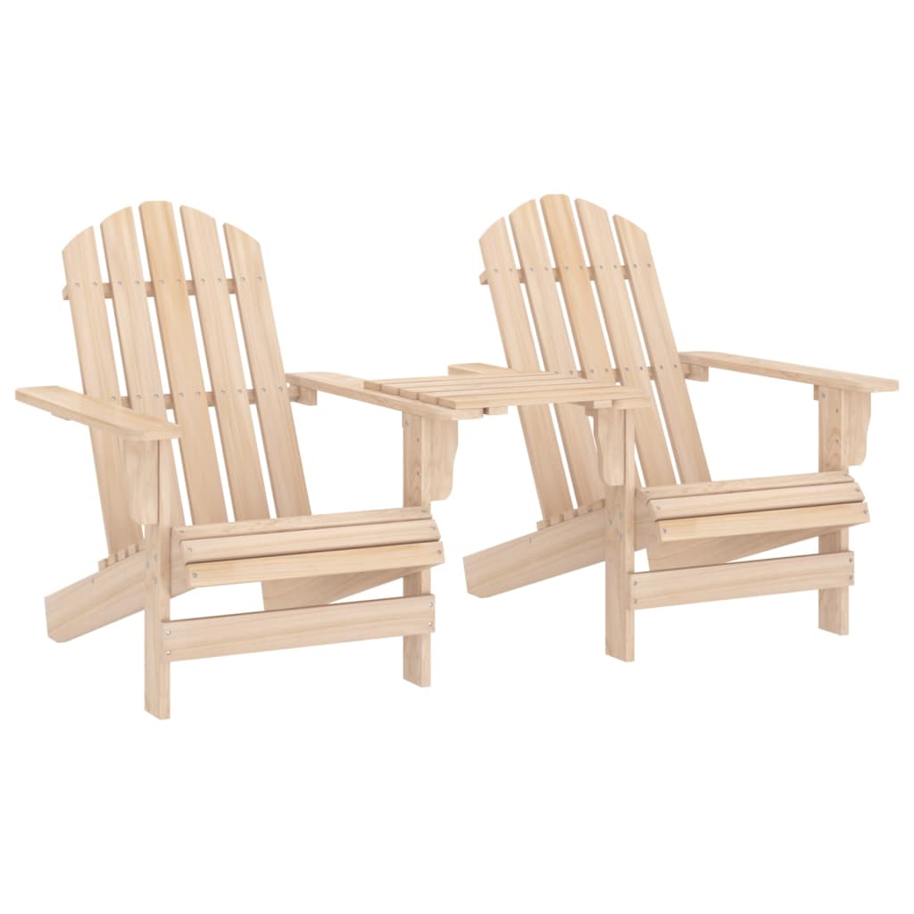 Patio Adirondack Chairs with Tea Table Solid Fir Wood