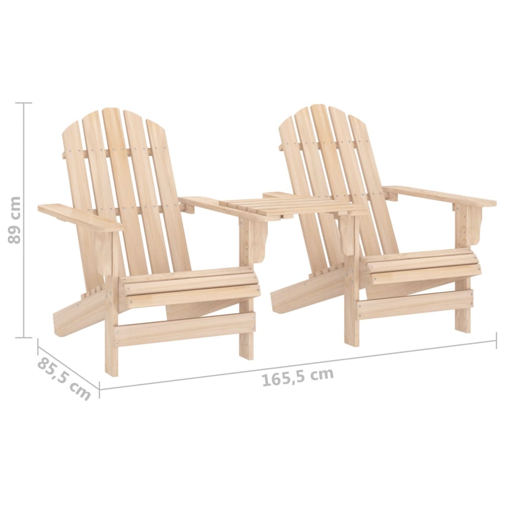 Patio Adirondack Chairs with Tea Table Solid Fir Wood