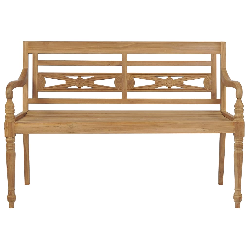 Batavia Bench with Light Blue Cushion 47.2" Solid Teak Wood