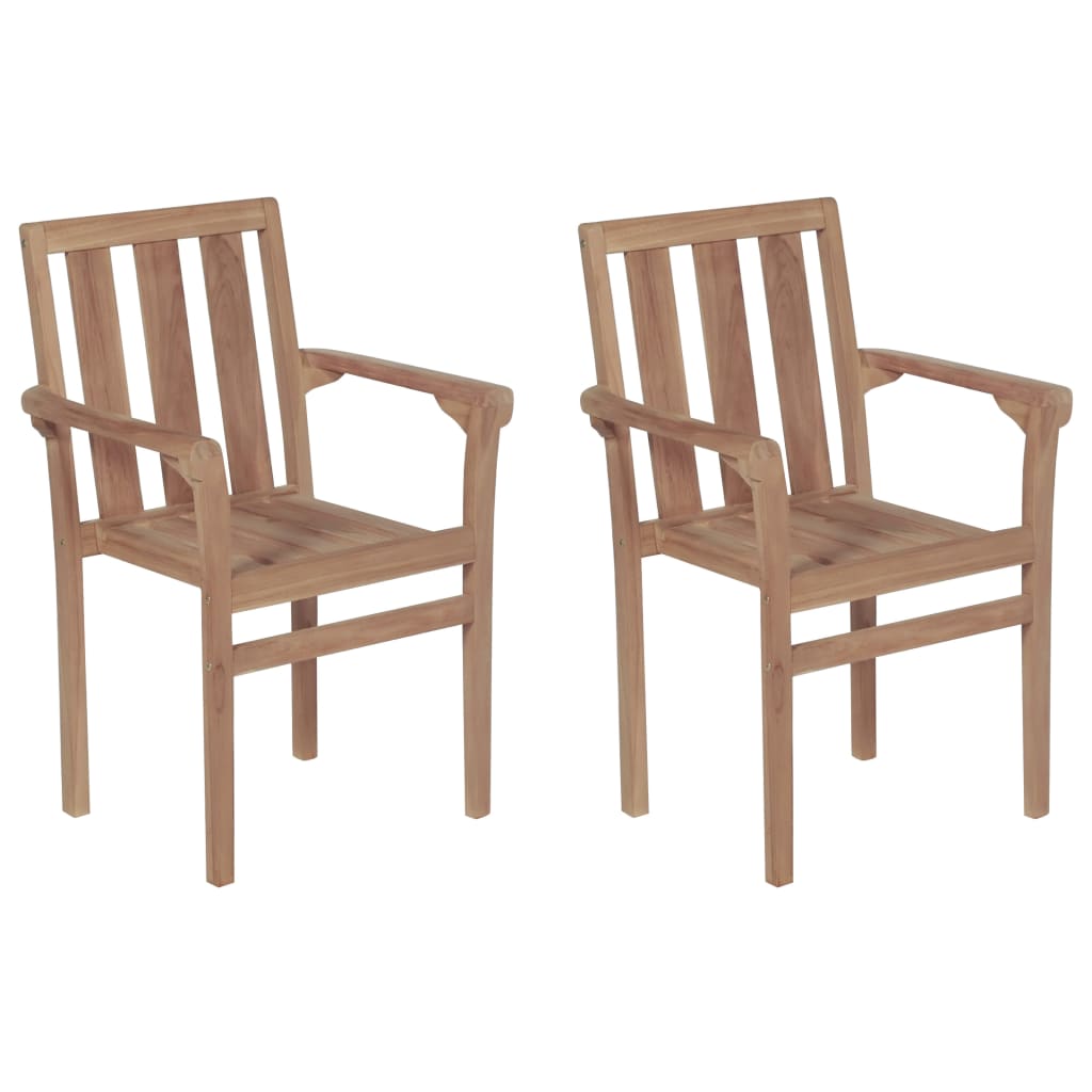 Patio Chairs 2 pcs with Light Blue Cushions Solid Teak Wood