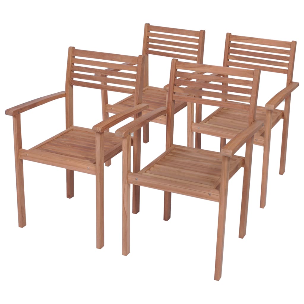 Patio Chairs 4 pcs with Anthracite Cushions Solid Teak Wood