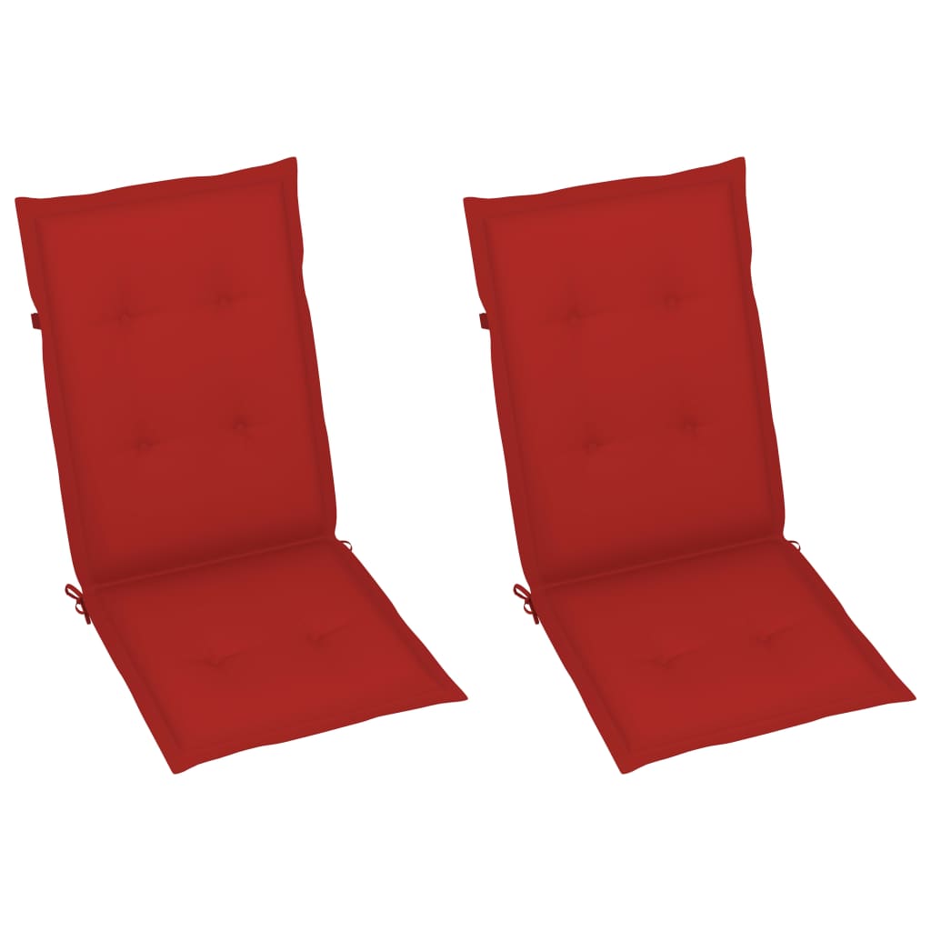 Patio Reclining Chairs 2 pcs with Cushions Solid Acacia Wood