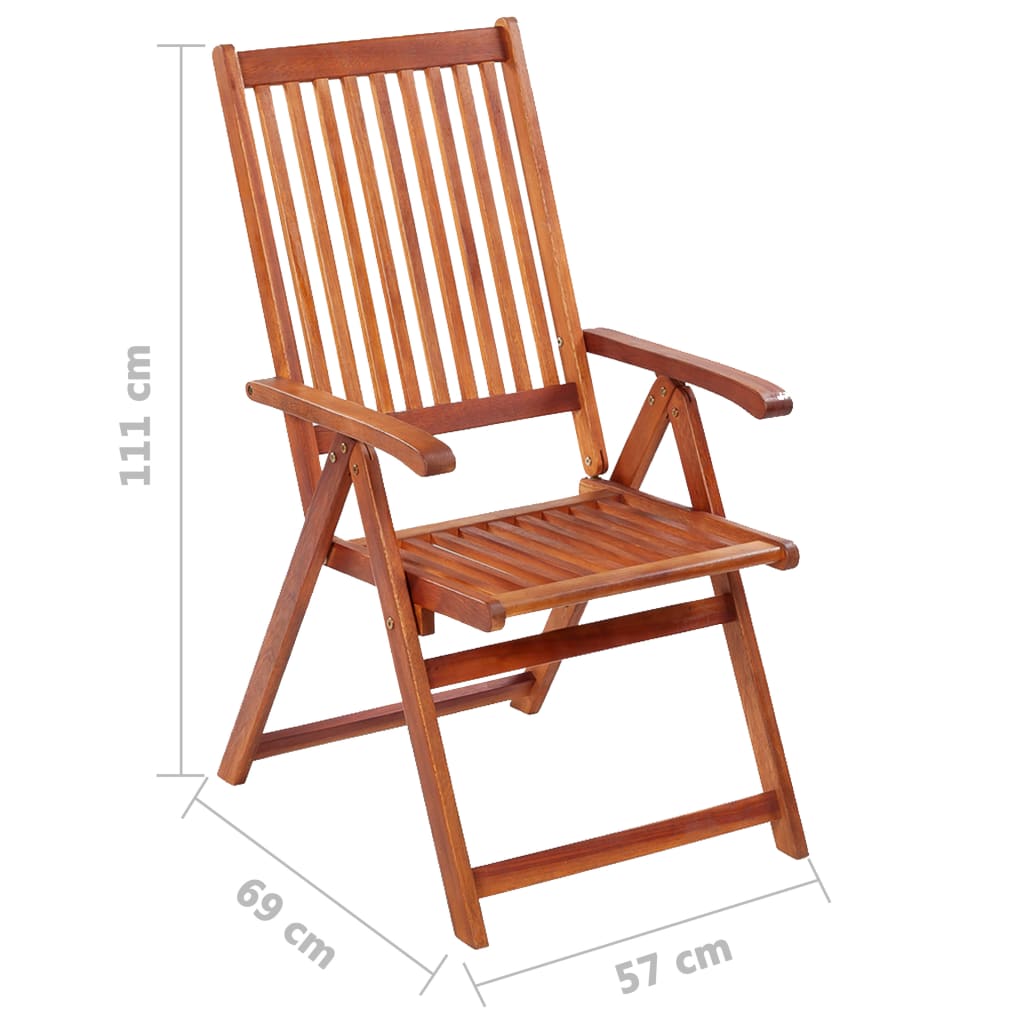 Folding Patio Chairs 4 pcs Solid Acacia Wood