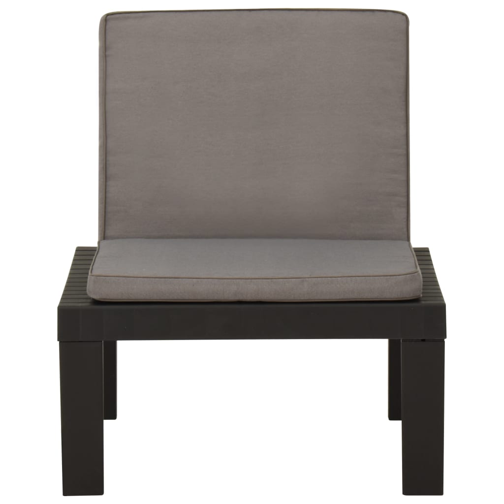 Patio Lounge Chair with Cushion Plastic Gray