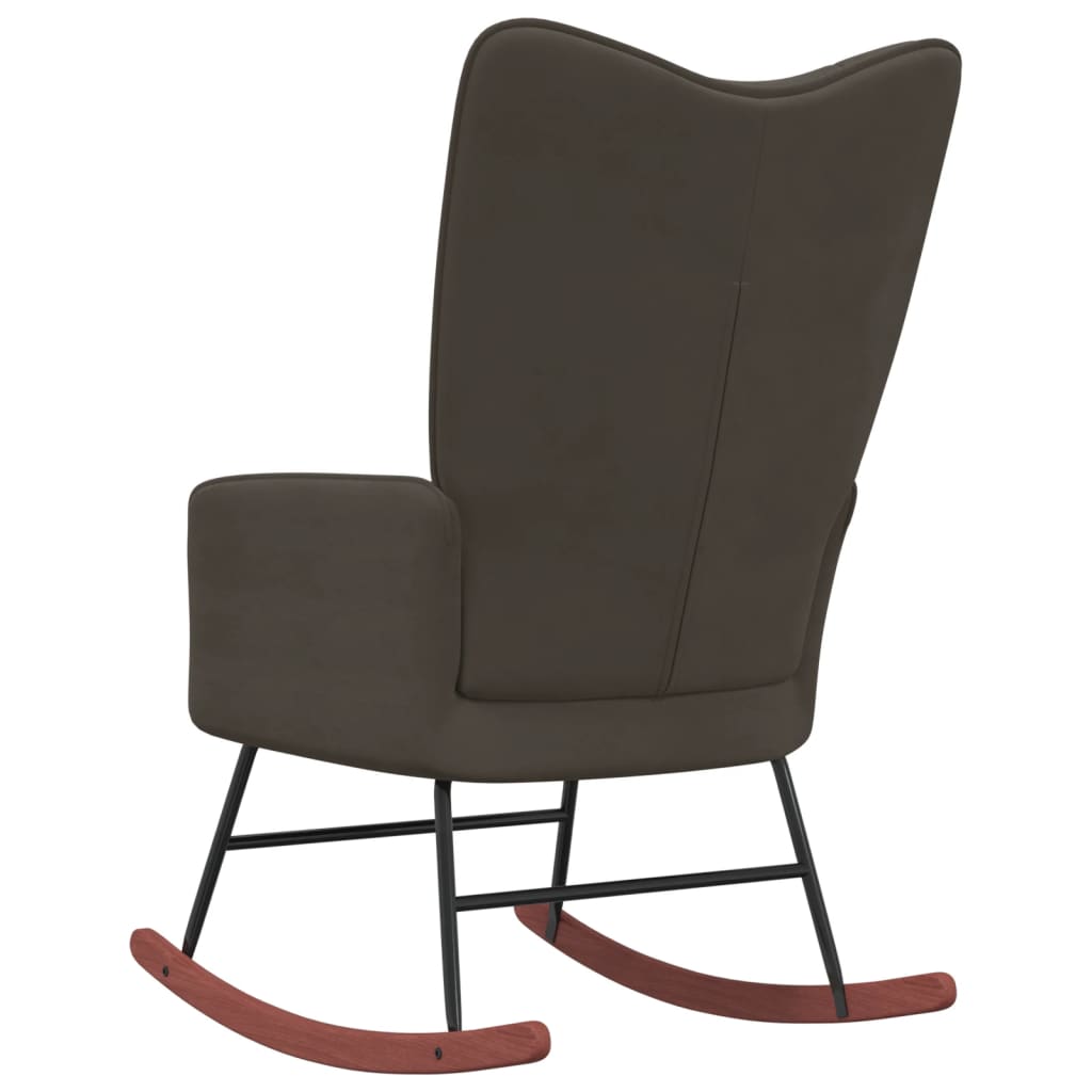 Rocking Chair Dark Gray Velvet